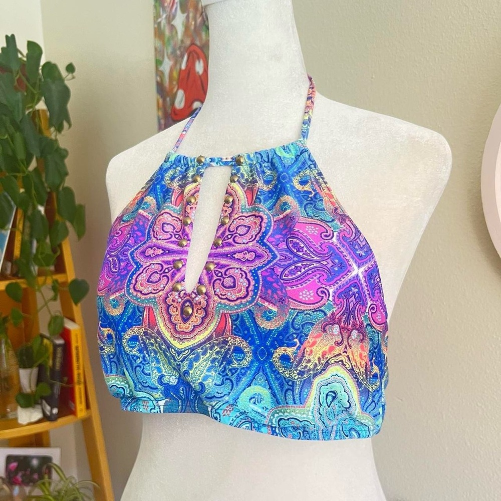 colorful psychedelic bikini top 🌀